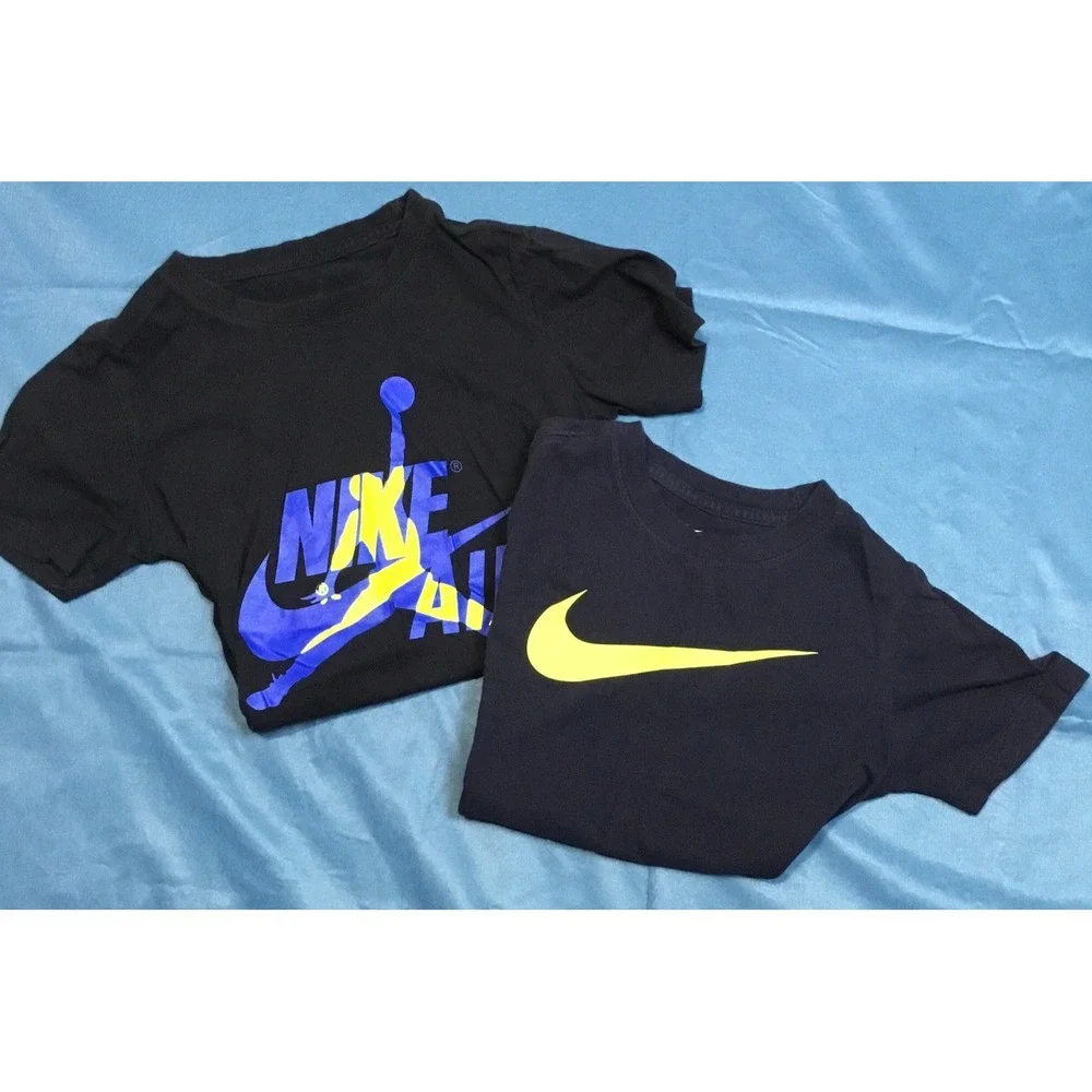 Lot Of 2 Nike Tee Shirts Size Small Young‎ Boys Black Blue